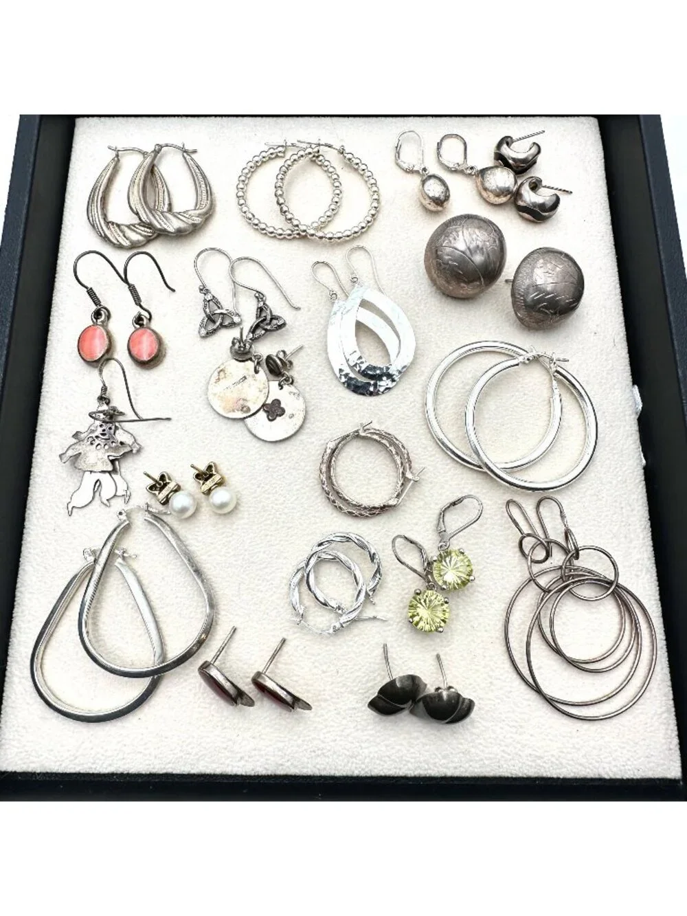 Sterling Silver Earrings Lot 77 Grams Wear Scrap or Resell All XRF Tested